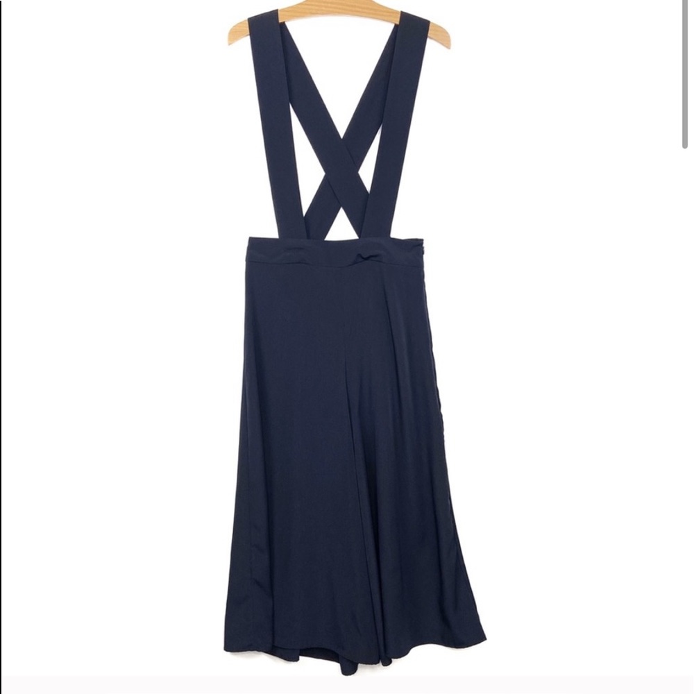 ZARA Basic Overall Suspender Wide Leg Crop